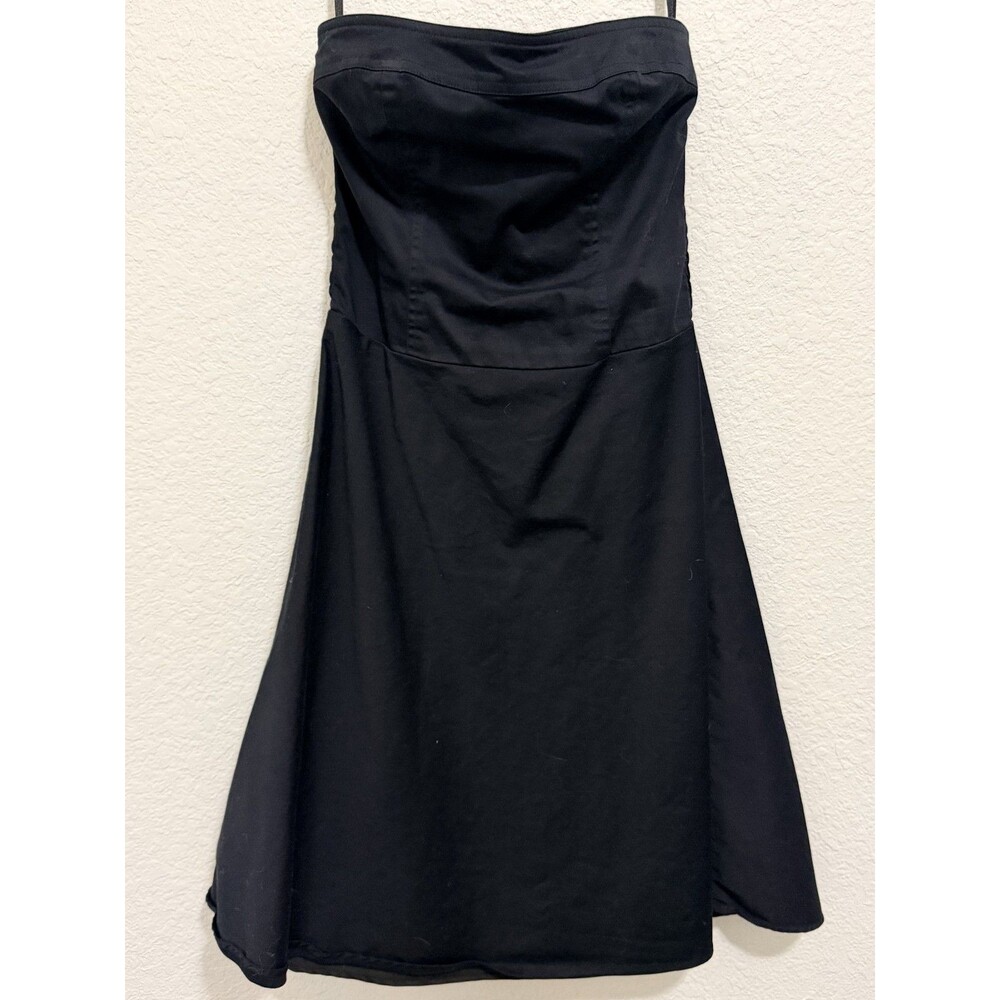 White House Black Market Strapless Fit and Flare Dress Black 4 Holiday Cocktail